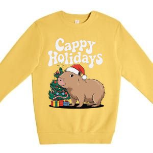 Cappy Holidays Capybara Christmas Premium Crewneck Sweatshirt