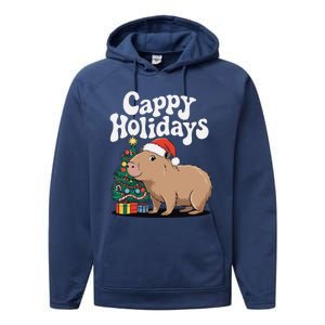 Cappy Holidays Capybara Christmas Performance Fleece Hoodie