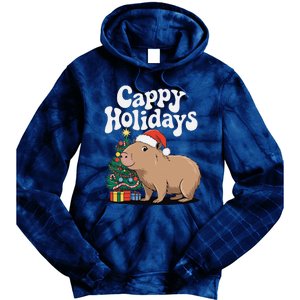 Cappy Holidays Capybara Christmas Tie Dye Hoodie