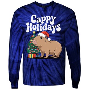 Cappy Holidays Capybara Christmas Tie-Dye Long Sleeve Shirt