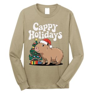 Cappy Holidays Capybara Christmas Long Sleeve Shirt