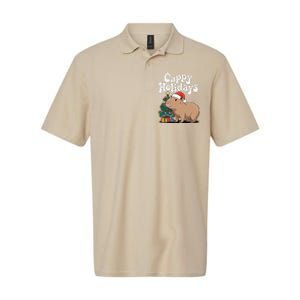 Cappy Holidays Capybara Christmas Softstyle Adult Sport Polo