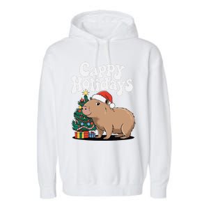 Cappy Holidays Capybara Christmas Garment-Dyed Fleece Hoodie