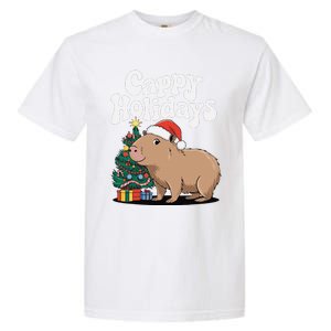 Cappy Holidays Capybara Christmas Garment-Dyed Heavyweight T-Shirt