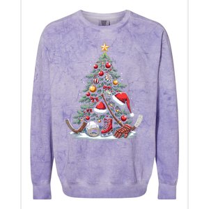 Christmas Hockey Cool Gift Colorblast Crewneck Sweatshirt