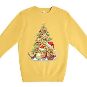 Christmas Hockey Cool Gift Premium Crewneck Sweatshirt