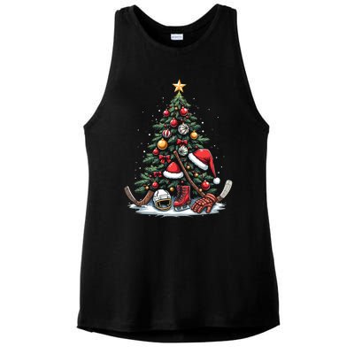 Christmas Hockey Cool Gift Ladies PosiCharge Tri-Blend Wicking Tank