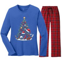 Christmas Hockey Cool Gift Women's Long Sleeve Flannel Pajama Set 