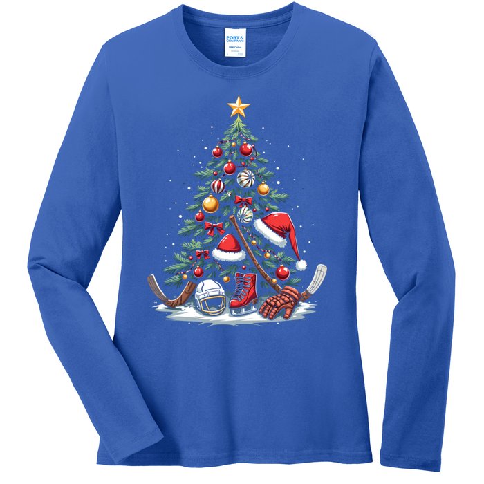 Christmas Hockey Cool Gift Ladies Long Sleeve Shirt