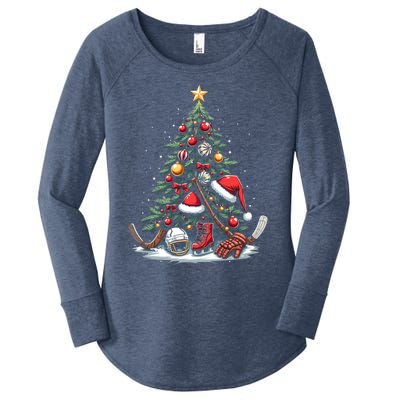 Christmas Hockey Cool Gift Women's Perfect Tri Tunic Long Sleeve Shirt