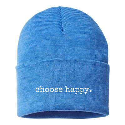 Choose Happy Cute Positivity Joy Love Inspirational Quote Gift Sustainable Knit Beanie