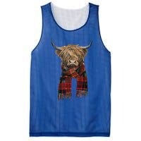 Cute Highland Cow Wearing Buffalo Plaid Scarf Farming Farmer  Mesh Reversible Basketball Jersey Tank