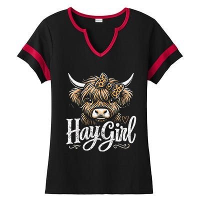 Cute Highland Cow Hay Ladies Halftime Notch Neck Tee