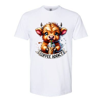 Cute Highland Cow Coffee Addict Gift Softstyle® CVC T-Shirt