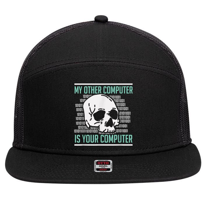 Cyber Hacker, Computer Security Expert, Cybersecurity 7 Panel Mesh Trucker Snapback Hat