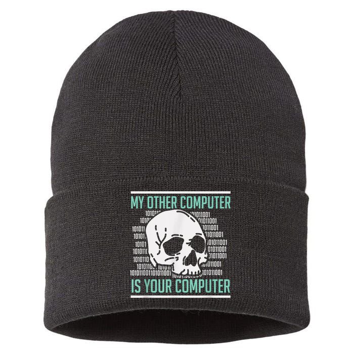 Cyber Hacker, Computer Security Expert, Cybersecurity Sustainable Knit Beanie