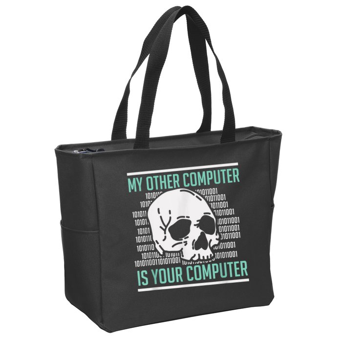 Cyber Hacker, Computer Security Expert, Cybersecurity Zip Tote Bag