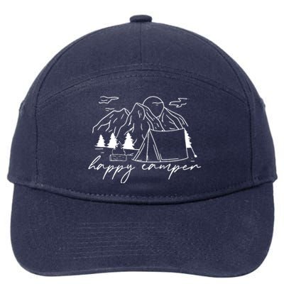 Camping Happy Camper 7-Panel Snapback Hat