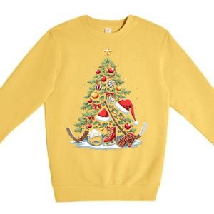 Christmas Hockey Cool Gift Premium Crewneck Sweatshirt