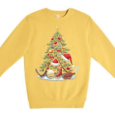 Christmas Hockey Cool Gift Premium Crewneck Sweatshirt