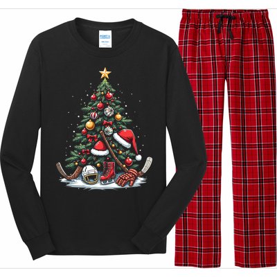 Christmas Hockey Cool Gift Long Sleeve Pajama Set