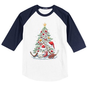 Christmas Hockey Cool Gift Baseball Sleeve Shirt