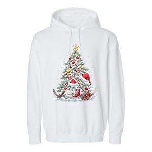 Christmas Hockey Cool Gift Garment-Dyed Fleece Hoodie