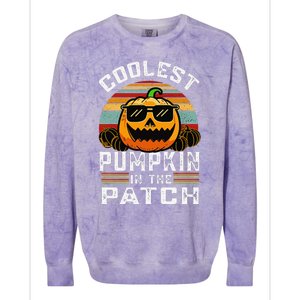 Childrens Halloween Coolest Pumpkin In Patch Colorblast Crewneck Sweatshirt