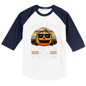 Childrens Halloween Coolest Pumpkin In Patch Baseball Sleeve Shirt