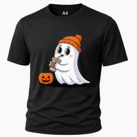 Cute Halloween Coffee Ghost Pumpkin Fall Vibes Performance Shirt