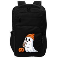 Cute Halloween Coffee Ghost Pumpkin Fall Vibes Impact Tech Backpack