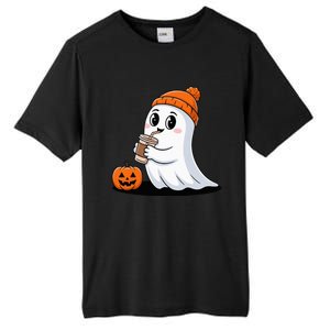 Cute Halloween Coffee Ghost Pumpkin Fall Vibes Tall Fusion ChromaSoft Performance T-Shirt