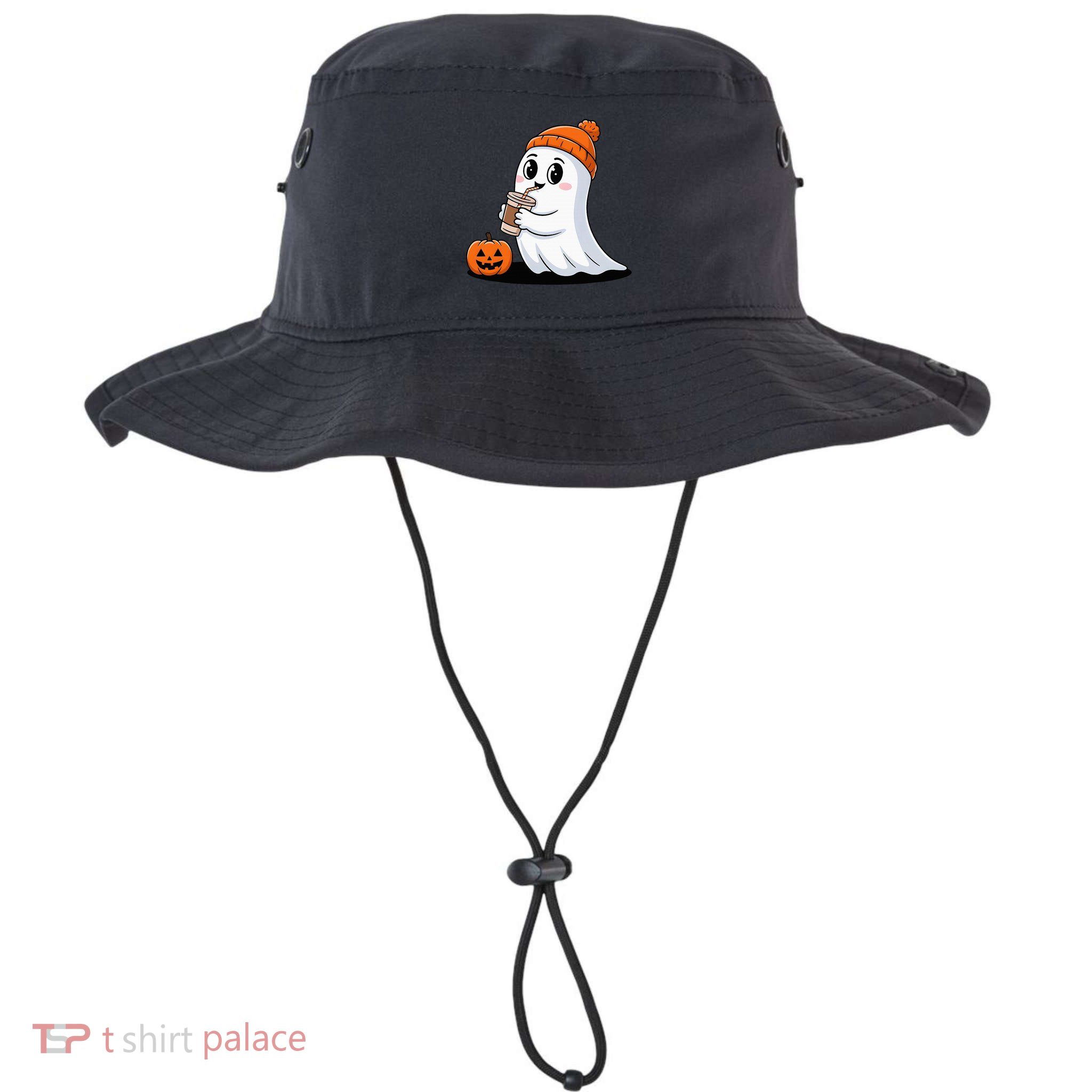 Cute Halloween Coffee Ghost Pumpkin Fall Vibes Bucket Hat