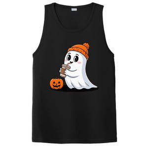 Cute Halloween Coffee Ghost Pumpkin Fall Vibes PosiCharge Competitor Tank