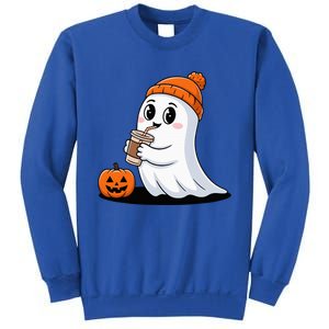 Cute Halloween Coffee Ghost Pumpkin Fall Vibes Sweatshirt