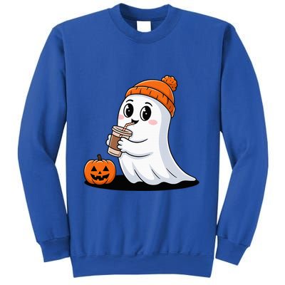 Cute Halloween Coffee Ghost Pumpkin Fall Vibes Sweatshirt