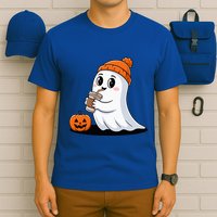 Cute Halloween Coffee Ghost Pumpkin Fall Vibes T-Shirt
