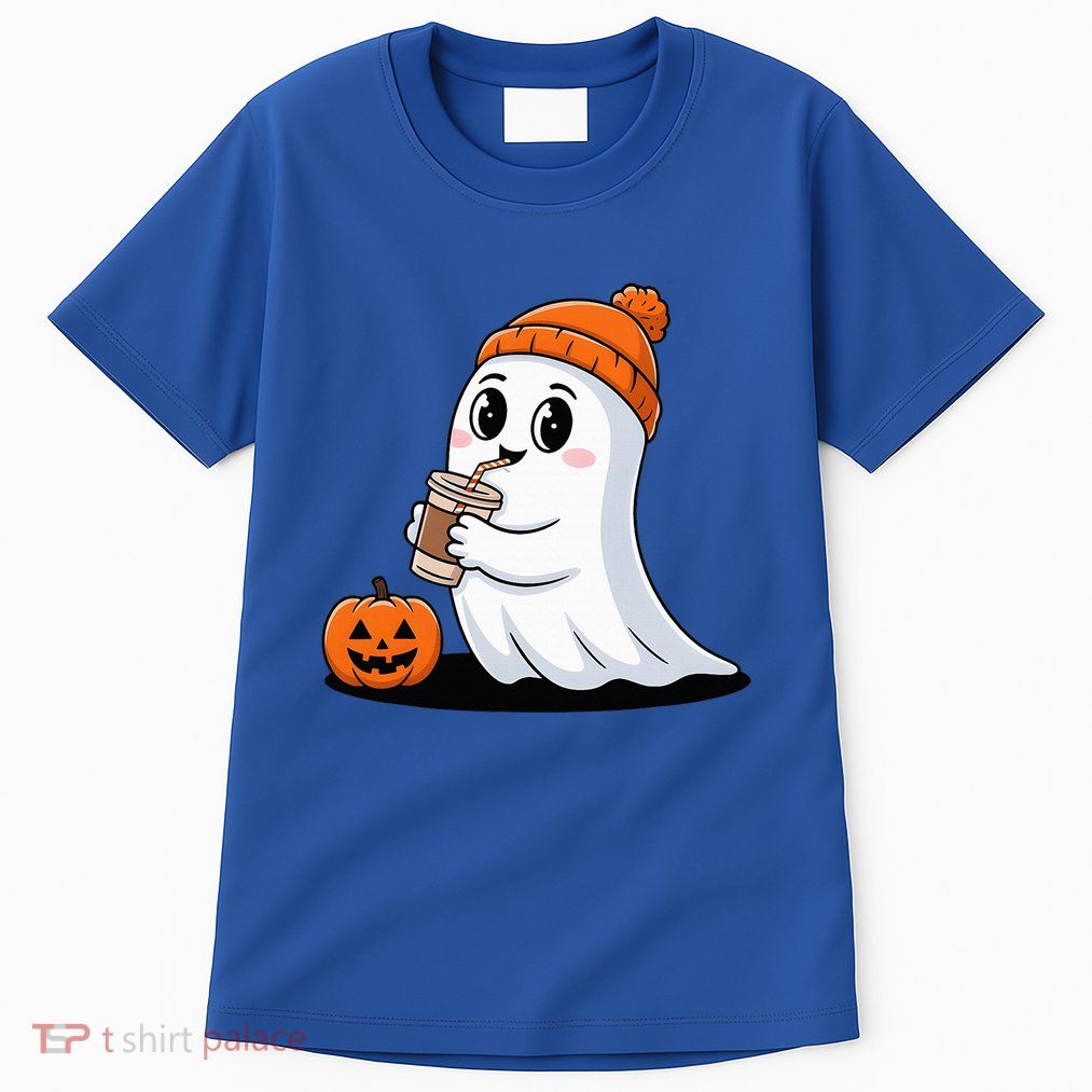 Cute Halloween Coffee Ghost Pumpkin Fall Vibes Tall T-Shirt