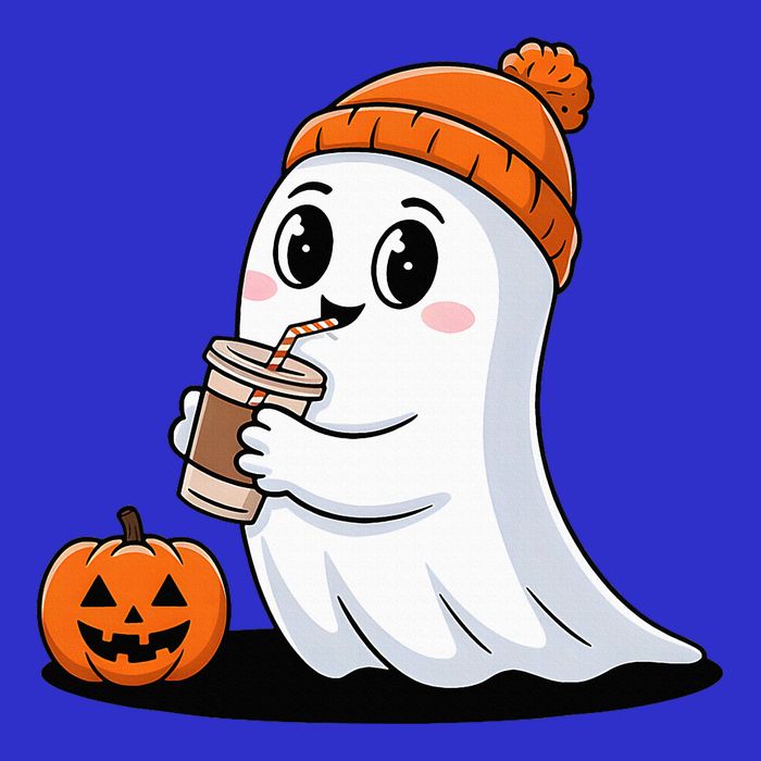 Cute Halloween Coffee Ghost Pumpkin Fall Vibes 16 in Basic Backpack
