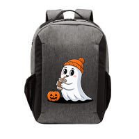 Cute Halloween Coffee Ghost Pumpkin Fall Vibes Vector Backpack