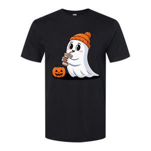 Cute Halloween Coffee Ghost Pumpkin Fall Vibes Softstyle CVC T-Shirt