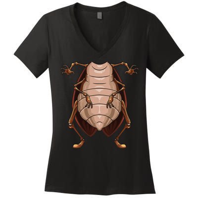 Cool Headless Cockroach Funny Lazy Halloween Costume Gift Women's V-Neck T-Shirt