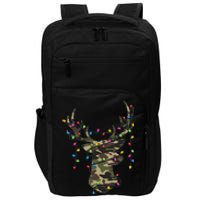 Christmas Holiday Camo Hunting Reindeer Deer Xmas Lights Impact Tech Backpack