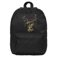 Christmas Holiday Camo Hunting Reindeer Deer Xmas Lights 16 in Basic Backpack