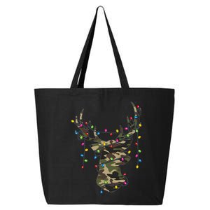 Christmas Holiday Camo Hunting Reindeer Deer Xmas Lights 25L Jumbo Tote