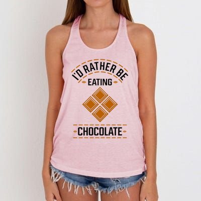 Chocolatier Hobby Chocolate Expert Funny Saying Gift Women's Knotted Racerback Tank