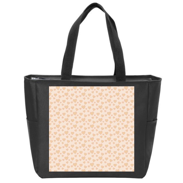 Cute Hearts Zip Tote Bag