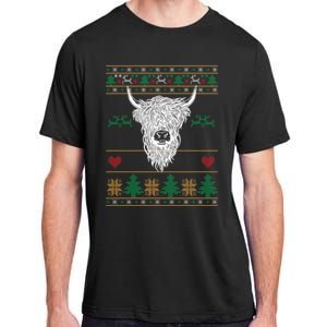 Cool Highland Cow Ugly Christmas Sweater Funny Animal Lover Cool Gift Adult ChromaSoft Performance T-Shirt