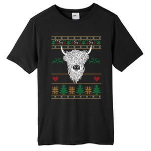 Cool Highland Cow Ugly Christmas Sweater Funny Animal Lover Cool Gift Tall Fusion ChromaSoft Performance T-Shirt