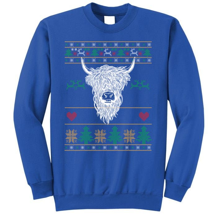 Cool Highland Cow Ugly Christmas Sweater Funny Animal Lover Cool Gift Sweatshirt